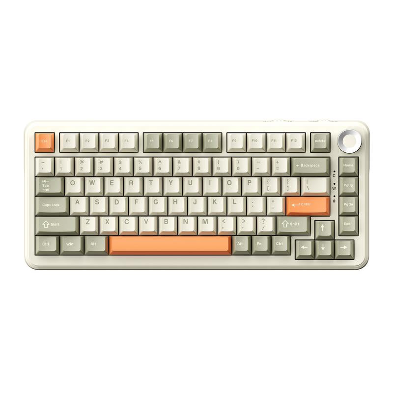 AJAZZ AK820 MAX plus Upgraded Wireless Mechanical Keyboard,Creamy Budget Keyboard, Bt5.0/2.4Ghz/Usb-C Gaming Keyboard with 5 Layers of Padding, Flexible Cut PCB, 8000Mah, FR4 Board, RGB Backlight, for Win/Mac