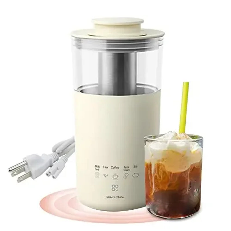 5-in-1 Portable Electric Coffee and Tea Maker with Milk Frother - Your Ultimate Health-Preserving Drink Solution!