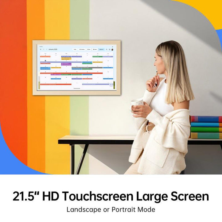 Apolosign Smart Digital Calendar - 21.5" & 15.6" Interactive Touch Screen for Family Schedules, Chore Charts & Home Décor - Wall Mountable Planner