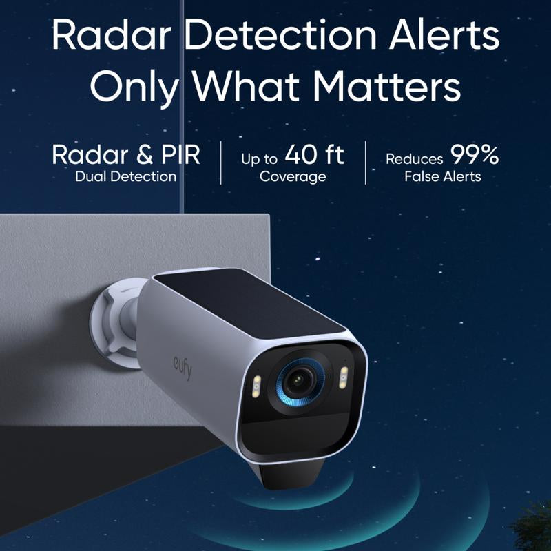 Eufycam S3 Pro 2-Cam Kit - 4K Solar-Powered Wireless Security Cameras with Maxcolor Night Vision, AI Face Recognition, and No Monthly Fees!