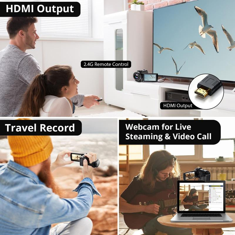 High-Definition 1080P Vlogging Camera with 24MP, 270° Rotatable Lens, 16X Digital Zoom, and 32GB Memory Card - Perfect for Capturing Life's Moments and Ideal Gift for Boyfriends