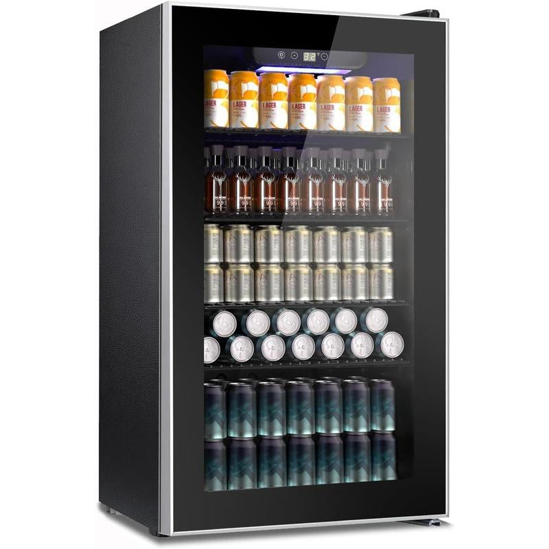 COWSAR Mini Beverage Refrigerator - 48-130 Can Capacity, Digital Display, Adjustable Temperature, Perfect for Home, Office, Garage & Game Room, 1.3-3.2 Cu.Ft