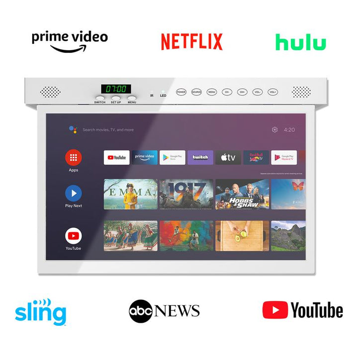 SYLVOX 15.6" Smart TV - Under Cabinet Design, Google TV, 1080P FHD, Wifi & Bluetooth for Kitchen, Bedroom, RV Camper