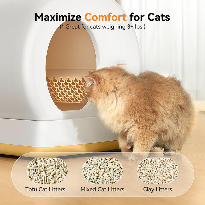Meowant SC01 Smart Self-Cleaning Cat Litter Box - Extra Large, Odor Control, App Controlled with Mat & Liner - Ultimate Convenience for Pet Owners!