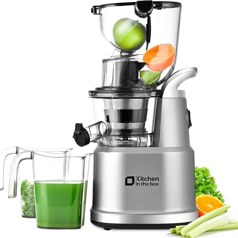 High Yield Cold Press Vertical Juicer with 3.3" Feed Chute - Masticating Juicer for Whole Fruits & Vegetables, BPA-Free