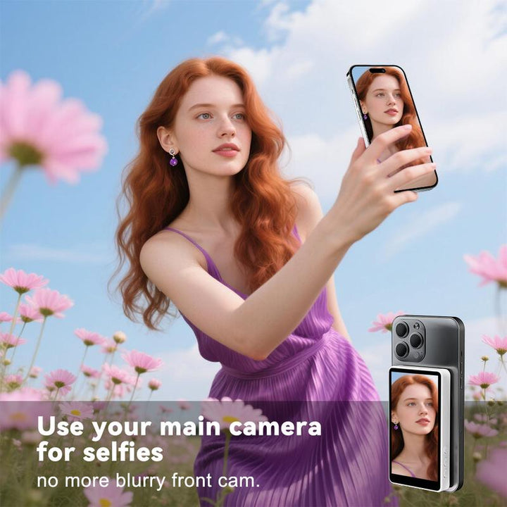 Magnetic 1080P Wireless Selfie Monitor - Portable Camera Screen for Vlogging & Live Streaming on iOS & Android