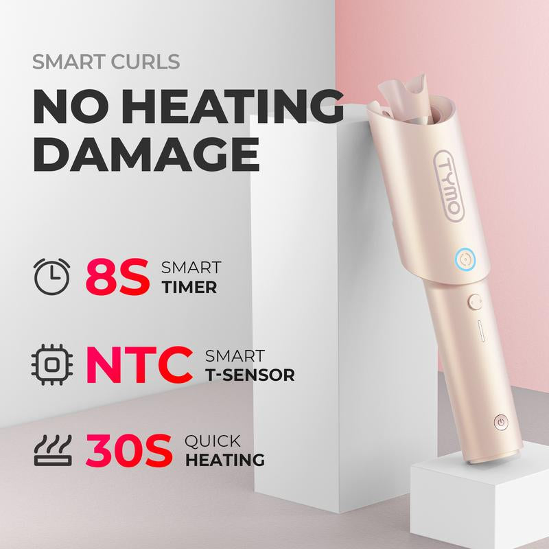 TYMO CURLGO Cordless Automatic Curling Iron - Effortless Curls with Ionic Technology and Comfort Grip