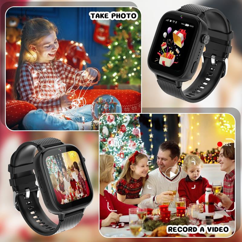 CJC Kids Smartwatch with Built-In GPS, SOS Emergency Call Button, Two-Way Talk Function, Camera, 47 Educational Games, Tons of Apps to Download Touch Screen Weaved Strap Wearable Smartphone Wristwatch