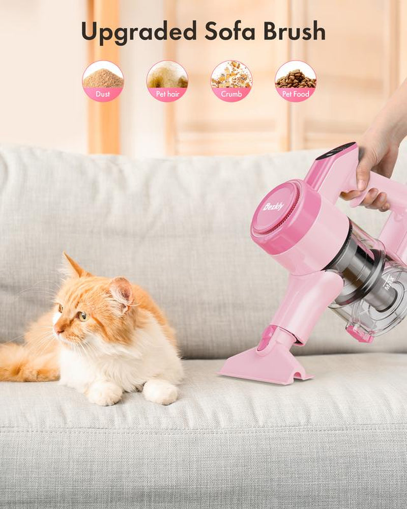 Dezkly 300W Cordless Vacuum Cleaner - 23Kpa Powerful Suction, 48 Mins Runtime, Lightweight Stick with LED Display & Sofa Brush for Effortless Cleaning on Hard Floors, Carpets & Pet Hair