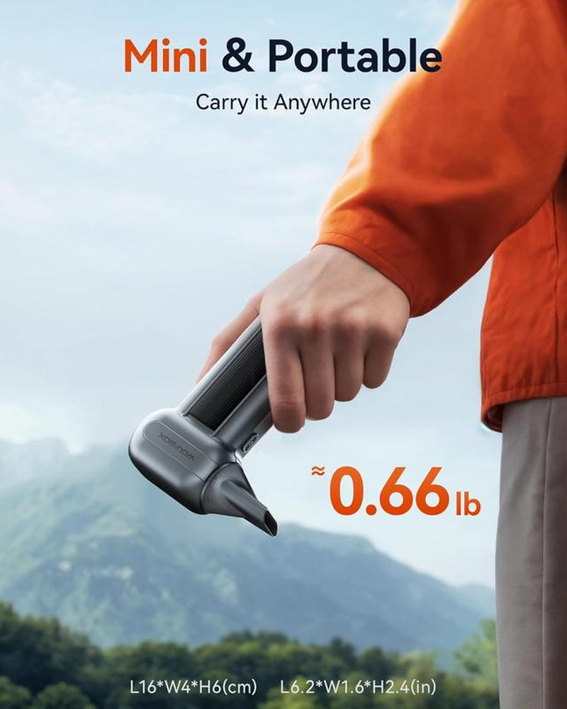 WOLFBOX 6-in-1 Super Power Electric Air Duster & Leaf Blower - 150,000 RPM Cordless Turbo Blower for Lawn Care, Car Cleaning & More - Perfect Father's Day Gift!