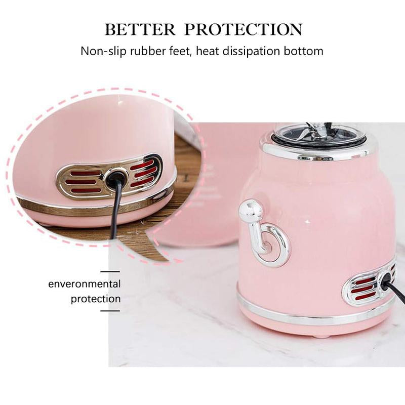 Homeleader Personal Smoothie Blender - 6 Sharp Blades, 21Oz Travel Cup & Lids, Pink - Perfect for Shakes & Juicing!