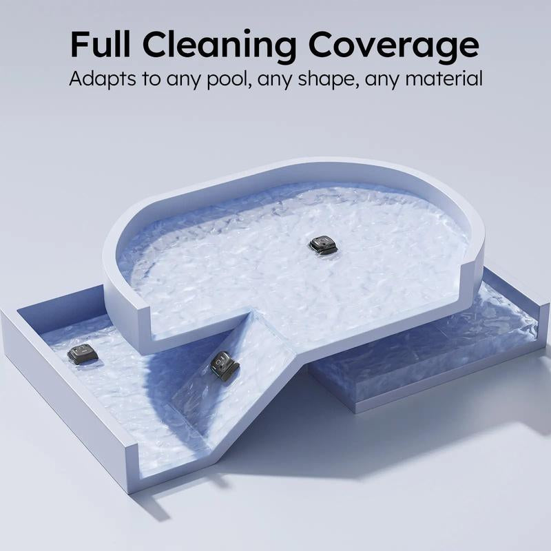 WYBOT C2 Cordless Robotic Pool Cleaner - Powerful Suction, Dual Filtration, Wall Climbing & Waterline Cleaning for Inground Pools - Lasts 180 Mins in Echo Mode - Perfect Father's Day Gift!
