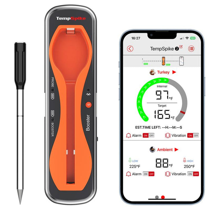 Tempspike Core Bluetooth Meat Thermometer – Rechargeable, Waterproof, High Accuracy, Fast Readings, App Compatible, with Coupon & Free Gift!