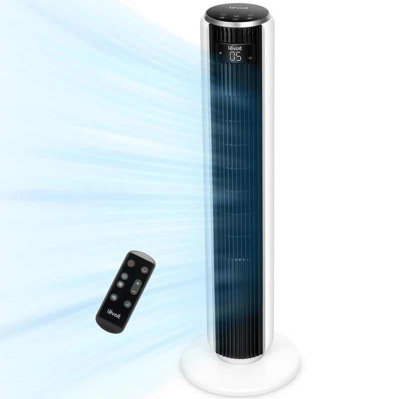 LEVOIT Classic 36" Bladeless Tower Fan - 25Ft/S Velocity, 28dB Quiet Cooling, 90° Oscillation, 5 Speeds & 4 Modes for Ultimate Comfort