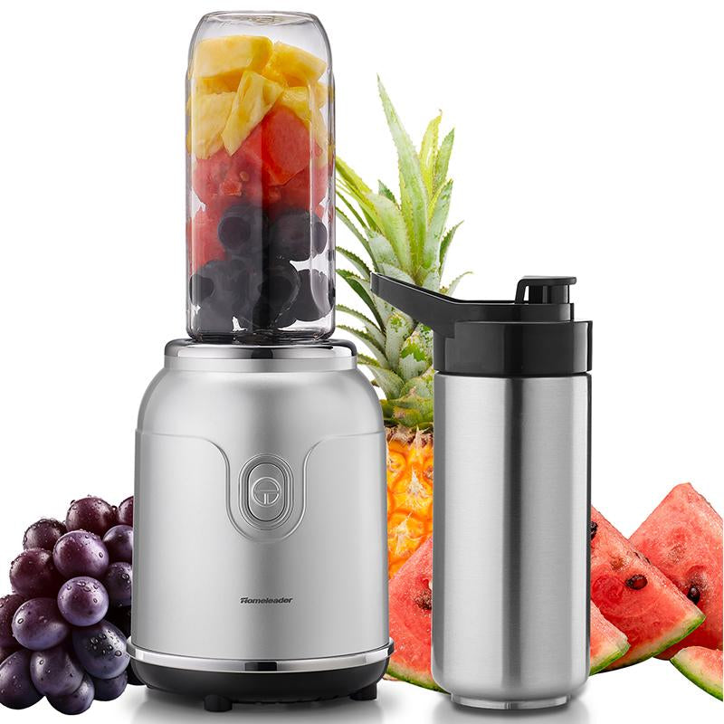 Homeleader Personal Smoothie Blender - 6 Sharp Blades, 21Oz Travel Cup & Lids, Pink - Perfect for Shakes & Juicing!