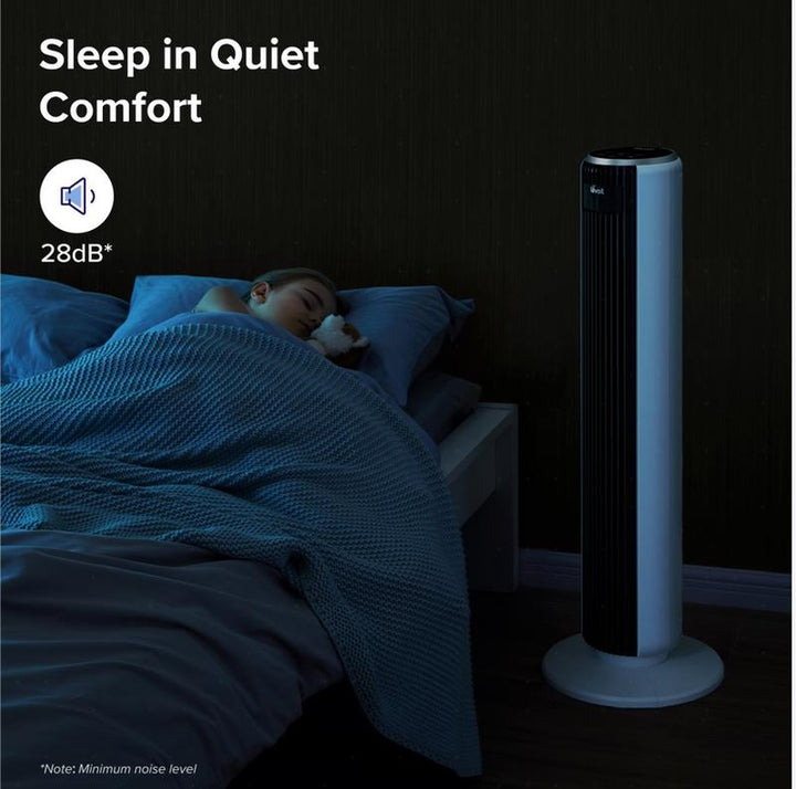 LEVOIT Classic 36" Bladeless Tower Fan - 25Ft/S Velocity, 28dB Quiet Cooling, 90° Oscillation, 5 Speeds & 4 Modes for Ultimate Comfort