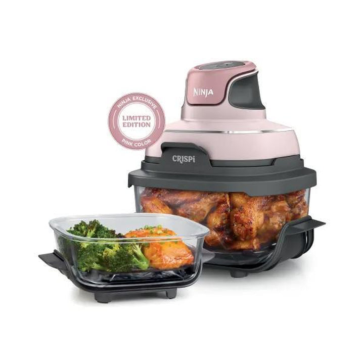 Ninja Crispi 4-in-1 Portable Glass Cooking System - Versatile 4 QT & 6 Cup Containers with Storage Lids, Freezer & Dishwasher Safe!