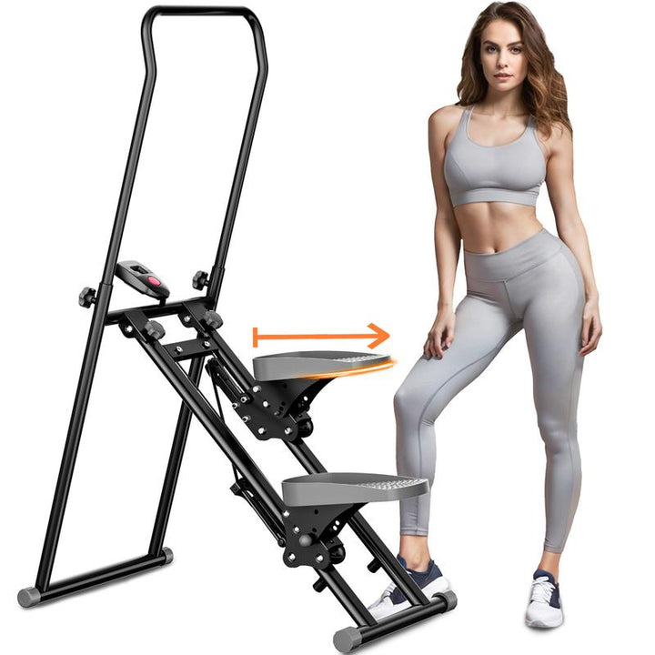 Ultimate Climber & Stepper Machine for Full Body Workouts - Adjustable Incline, 300LBS Capacity, Rope & Pulley Resistance, LCD Monitor - Perfect for Home Gym Cardio Training
