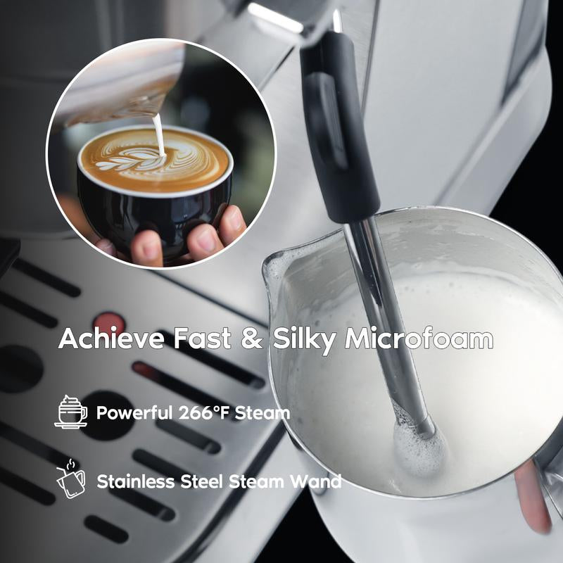 CASABREWS CM5418BC Espresso Machine - 20 Bar Pressure, Milk Frother & Compact Design for Perfect Coffee Extraction