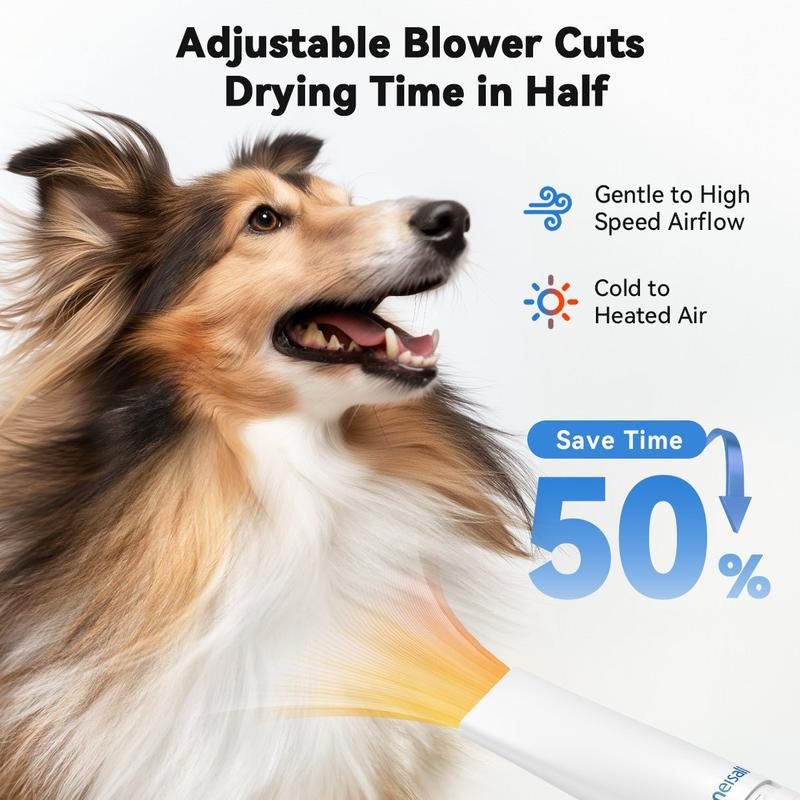 Oneisall Cozy C1 Smart Pet Grooming Kit - Vacuum Blow Dryer & Clippers for Shedding, Drying, and Trimming with 7 Heat Settings & Adjustable Air Flow