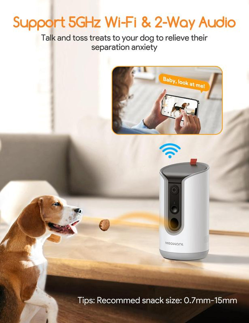 Meowant Interactive Dog Treat Dispenser with 2K HD Camera