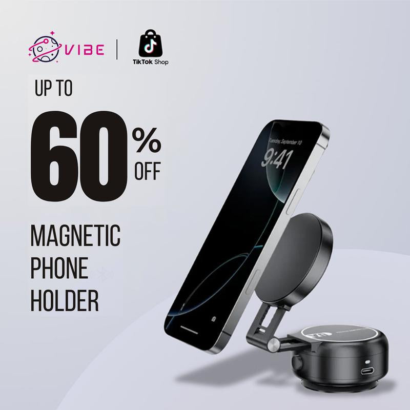 Ultimate Vacuum Magnetic Phone Holder - Versatile Folding Stand for Car & Office, Perfect for Selfies!