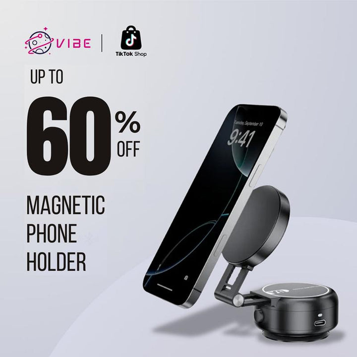Ultimate Vacuum Magnetic Phone Holder - Versatile Folding Stand for Car & Office, Perfect for Selfies!