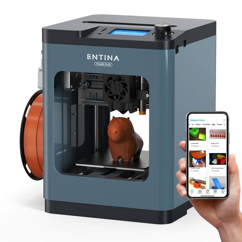 Tina2Plus 3D Printer - High-Speed 250mm/s Mini FDM Printer with Auto Leveling & WiFi, Ideal for Kids and Beginners, Fully Assembled with Spring Steel Platform