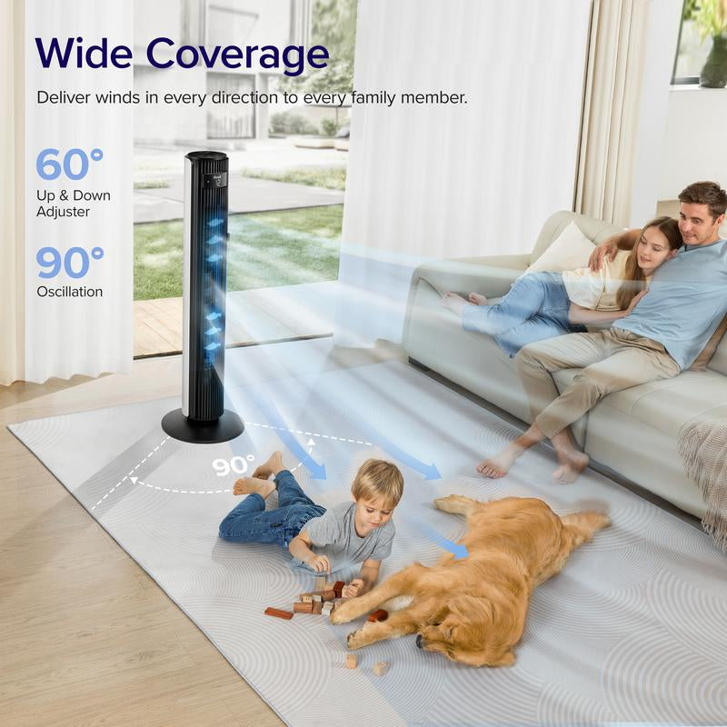 LEVOIT Classic 42" Oscillating Tower Fan - Ultra Quiet, 4 Modes, 12H Timer, Powerful 25Ft/S Velocity for Bedroom Comfort