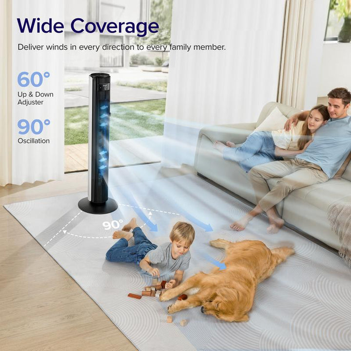 LEVOIT Classic 42" Oscillating Tower Fan - Ultra Quiet, 4 Modes, 12H Timer, Powerful 25Ft/S Velocity for Bedroom Comfort