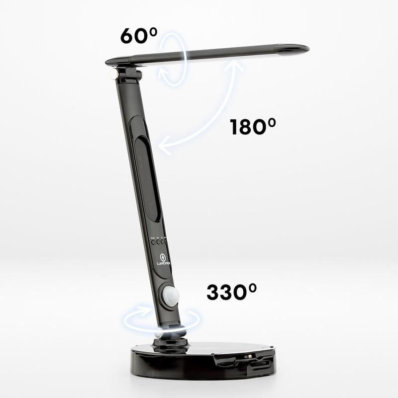 Lumi Charge 2: Versatile 6-In-1 Eye-Friendly LED Desk Lamp with Wireless Charging, Smart Features & USB Port