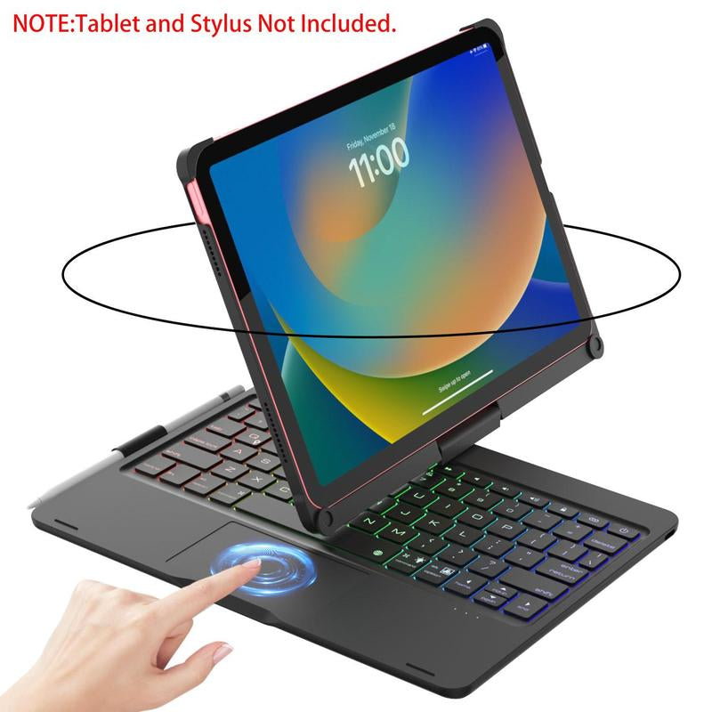 Ultimate 360° Rotatable Tablet & Keyboard Case with Colorful Backlight & Pencil Holder for iPad 10th Generation 10.9" (2022)
