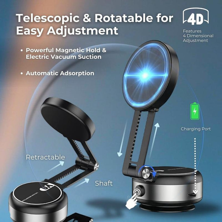 Ultimate Vacuum Magnetic Phone Holder - Versatile Folding Stand for Car & Office, Perfect for Selfies!