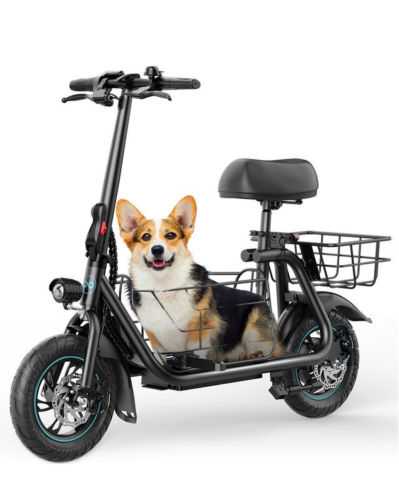 Ultimate Electric Scooter for Adults - 550W Motor, 20-Mile Range, 18.6MPH Speed, Comfortable Seat & Ample Storage for Pets & Cargo