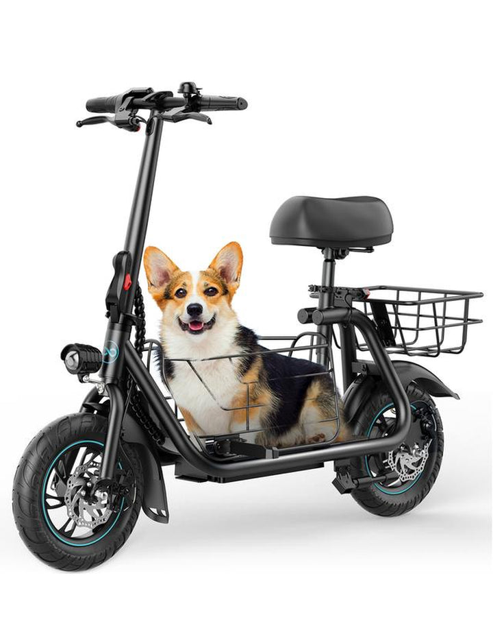 Ultimate Electric Scooter for Adults - 550W Motor, 20-Mile Range, 18.6MPH Speed, Comfortable Seat & Ample Storage for Pets & Cargo