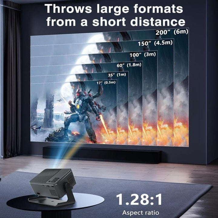 Ultimate Android 13 Smart Projector - Stunning 1080P Support, 200" Display, Auto Keystone Correction, WiFi & Bluetooth 5.0
