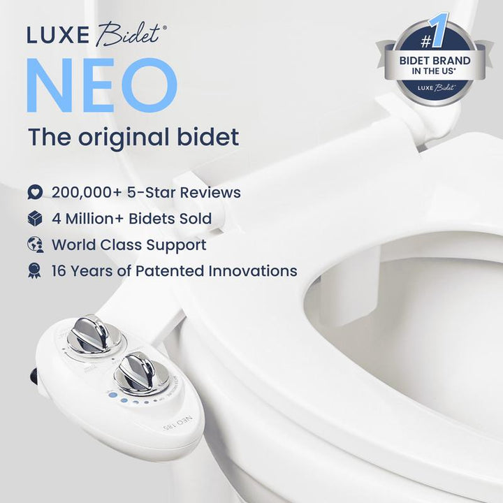 LUXE NEO 185 Bidet Attachment - Self-Cleaning Dual Nozzle, Adjustable Water Pressure for Ultimate Comfort and Hygiene