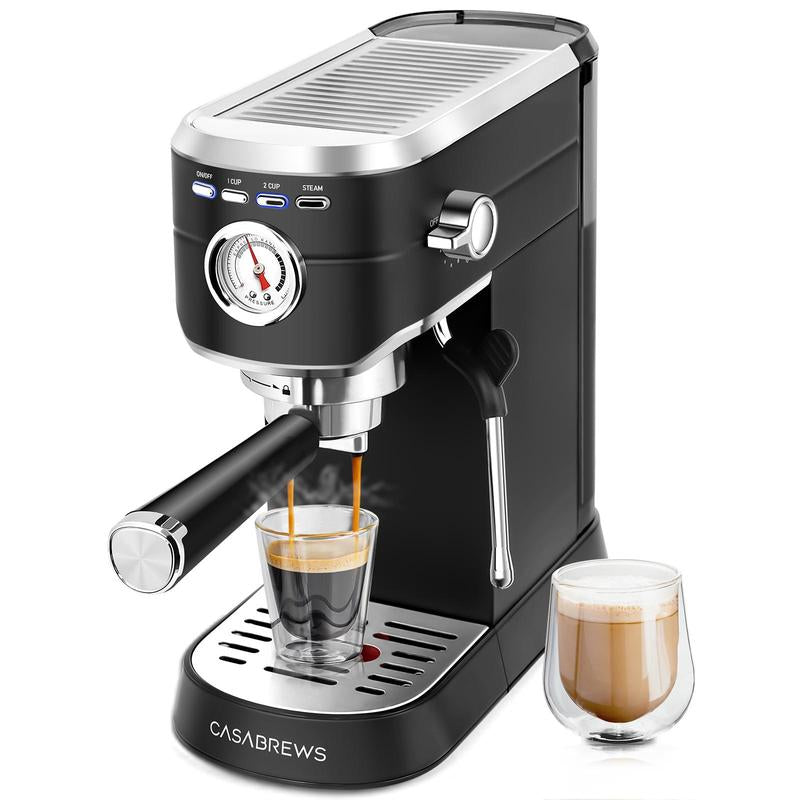 CASABREWS CM5418BC Espresso Machine - 20 Bar Pressure, Milk Frother & Compact Design for Perfect Coffee Extraction