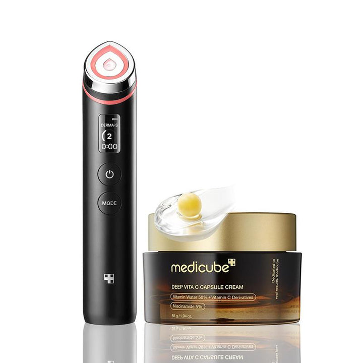 Achieve Radiant Glass Skin with the 310M Celebrity Duo: Korea's Top Glow Device & Luxe Collagen or Deep Vita C Cream!