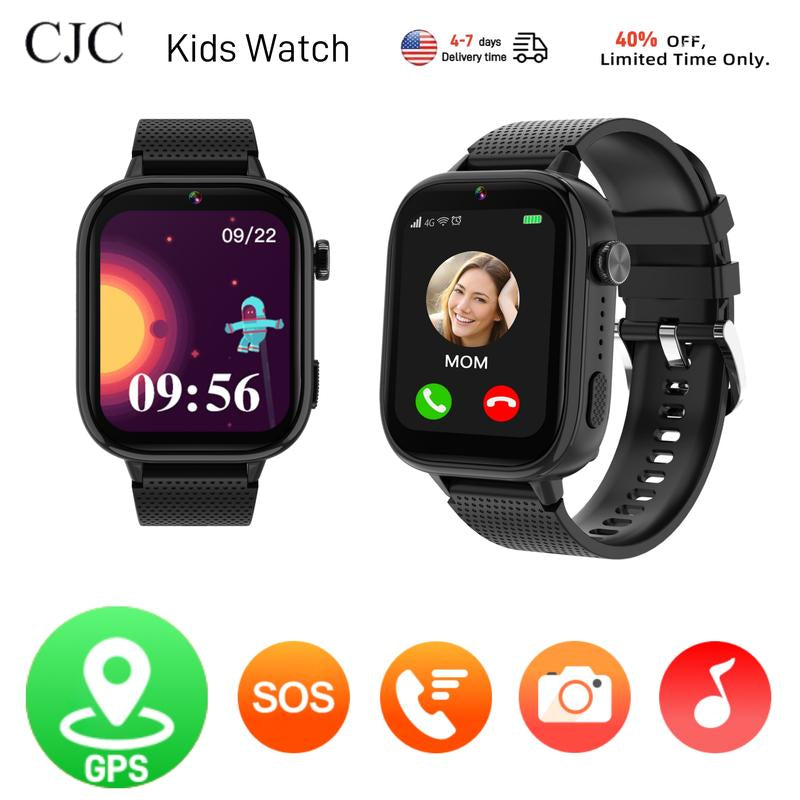 CJC Kids Smartwatch with Built-In GPS, SOS Emergency Call Button, Two-Way Talk Function, Camera, 47 Educational Games, Tons of Apps to Download Touch Screen Weaved Strap Wearable Smartphone Wristwatch