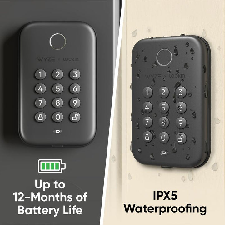 Wyze Lock Bolt - Smart Fingerprint Keyless Deadbolt with Bluetooth Control, Weatherproof Auto-Lock Security Solution