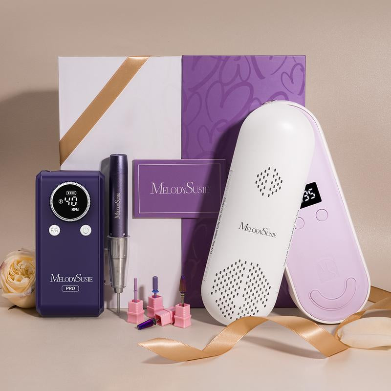 Melodysusie Ultimate Mother's Day Nail Drill Gift Set - Premium Nail Drill & Lamp for Beginners and Pros