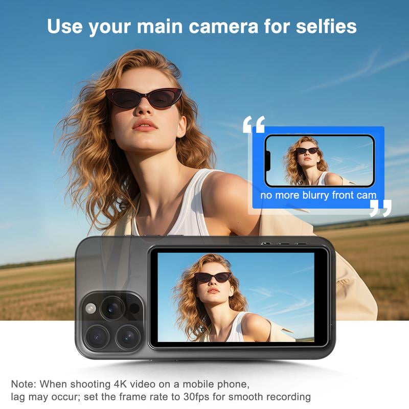 Elevate Your Selfies with the Magnetic Wireless 1080P Live Stream Monitor - Vlog Essential!