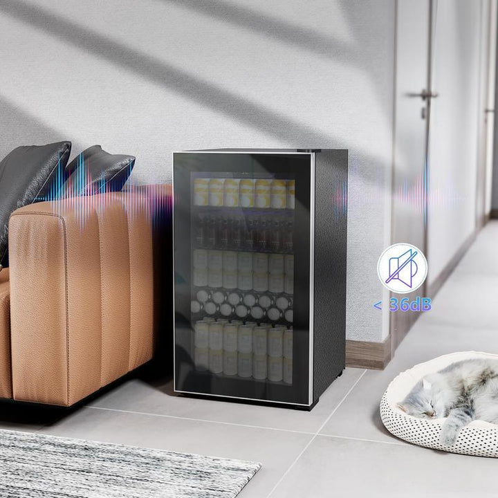 COWSAR Mini Beverage Refrigerator - 48-130 Can Capacity, Digital Display, Adjustable Temperature, Perfect for Home, Office, Garage & Game Room, 1.3-3.2 Cu.Ft