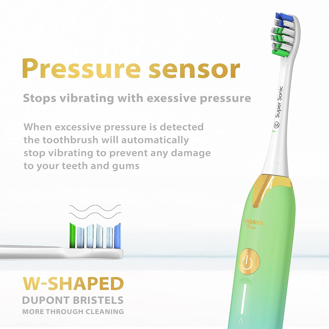 Achieve a Brighter Smile with the Ultrasonic Whitening Toothbrush - 5 Modes, 4 Intensity Levels, 8 Soft Bristles & Travel Case!