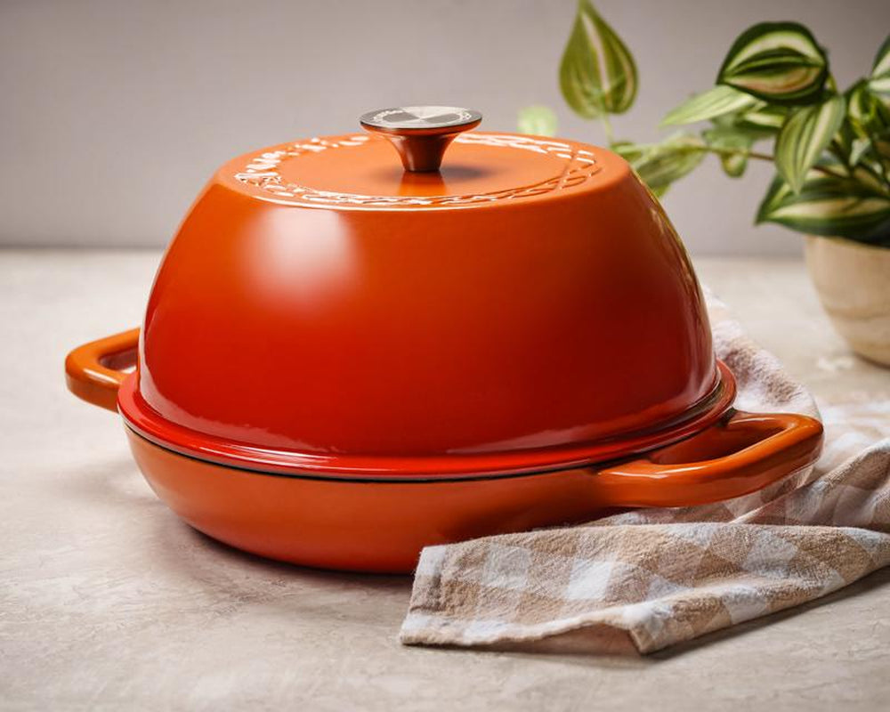 Versatile 6-Quart Enameled Cast Iron Freeform Dutch Oven - Perfect for All Your Cooking Needs!