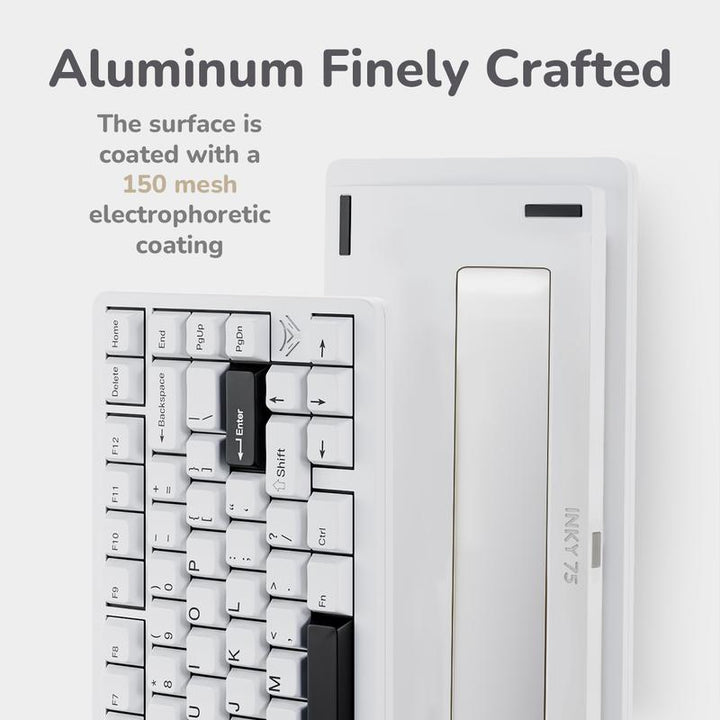 Elecfox INKY75 75% Aluminum Mechanical Keyboard - Rechargeable RGB Backlight, Perfect Father's Day Gift for PC Gamers!