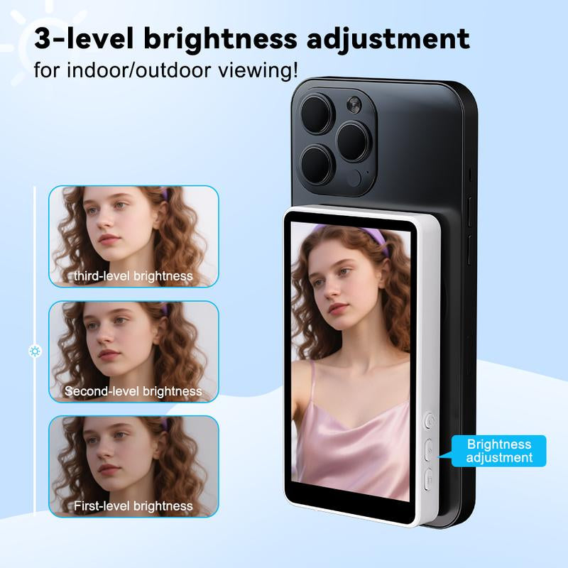 Elevate Your Selfies with the Magnetic Wireless 1080P Live Stream Monitor - Vlog Essential!