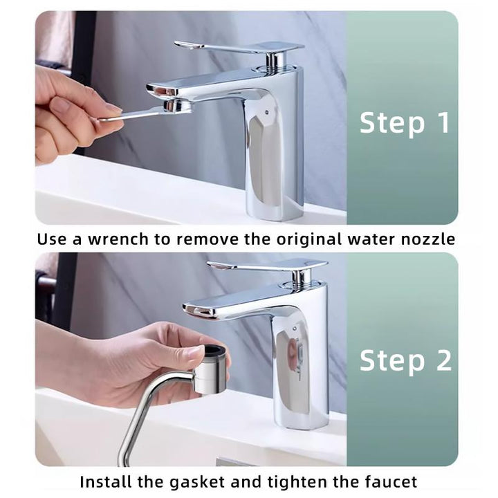 Revolutionary 1080° Rotating Faucet Aerator Extender - Universal Splash Filter for Kitchen & Bathroom Sinks!