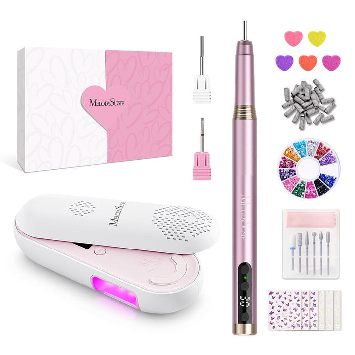 Melodysusie Ultimate Mother's Day Nail Drill Gift Set - Premium Nail Drill & Lamp for Beginners and Pros